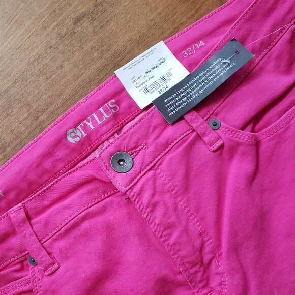 NWT! STYLUS - Fuchsia pink skinny jeans (US 32 Waist/Size:14) - Picture 8 of 8